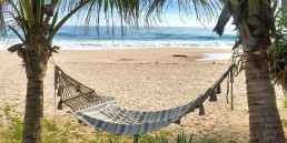 Hammock on beach in Sri Lanka